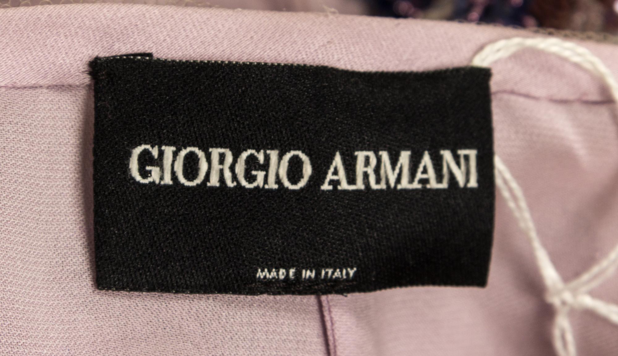 A Giorgio Armani Purple Strapless Gown,