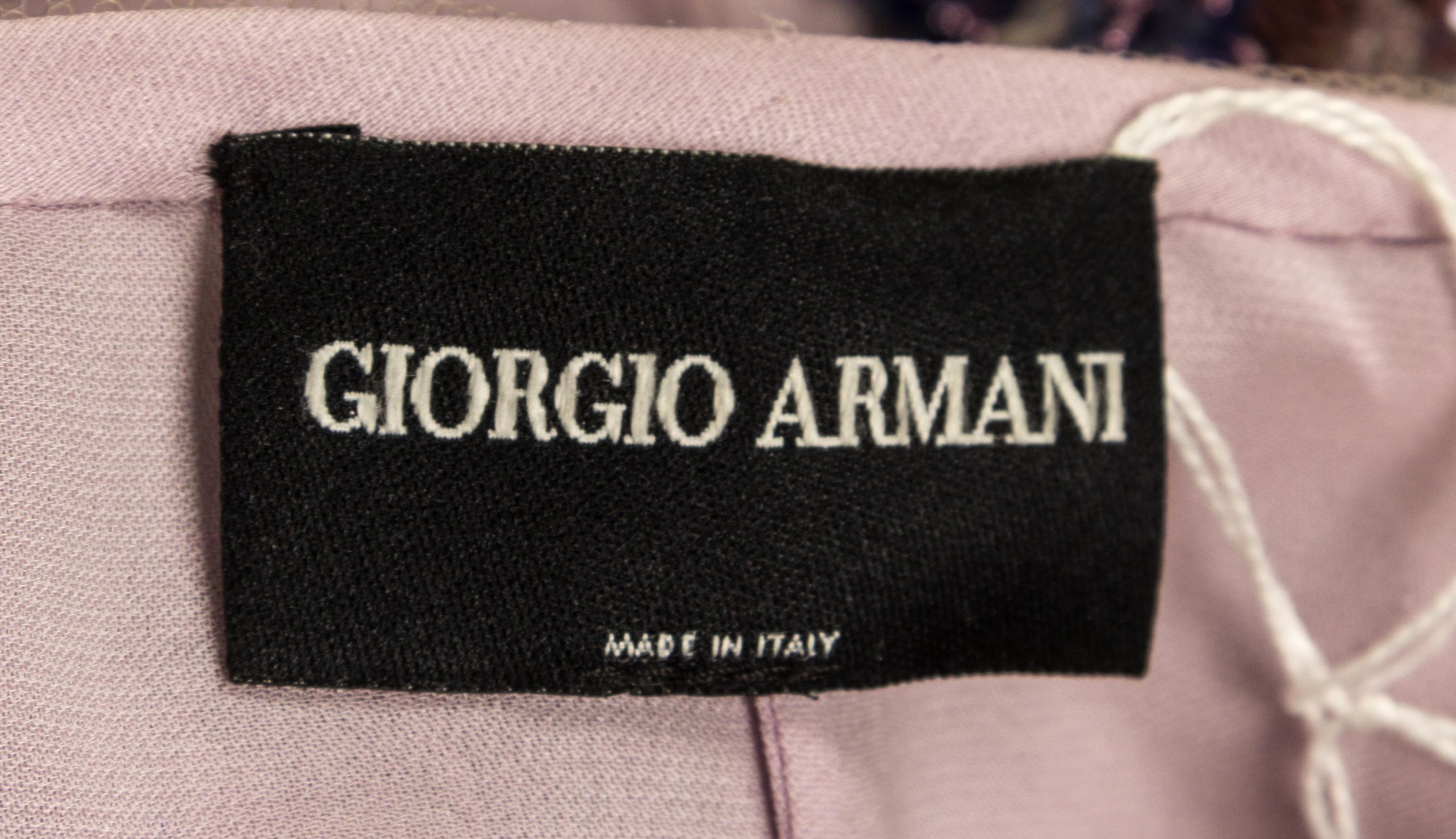 A Giorgio Armani Purple Strapless Gown,