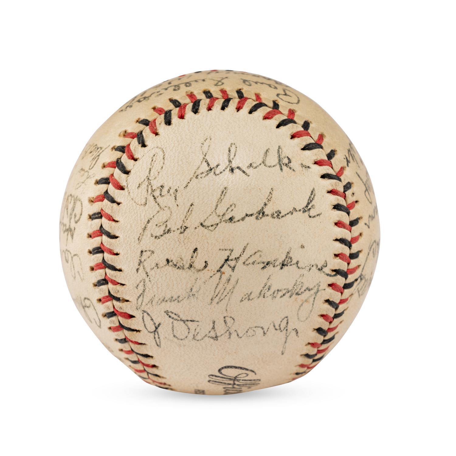 A 1940 Milwaukee Brewers Team Signed Autograph Baseball