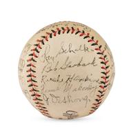 A 1940 Milwaukee Brewers Team Signed Autograph Baseball
