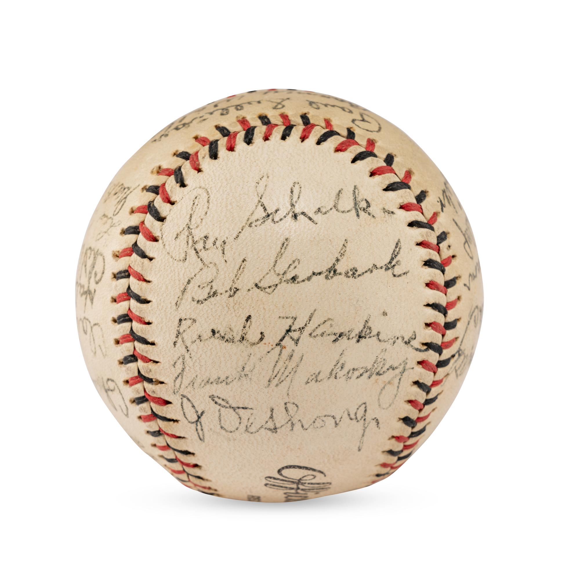 A 1940 Milwaukee Brewers Team Signed Autograph Baseball