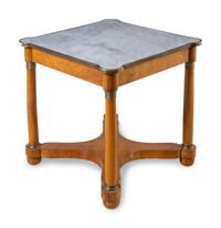 An Empire Style Burlwood Marble-Top Table