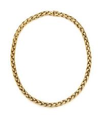 YELLOW GOLD WHEAT LINK NECKLACE