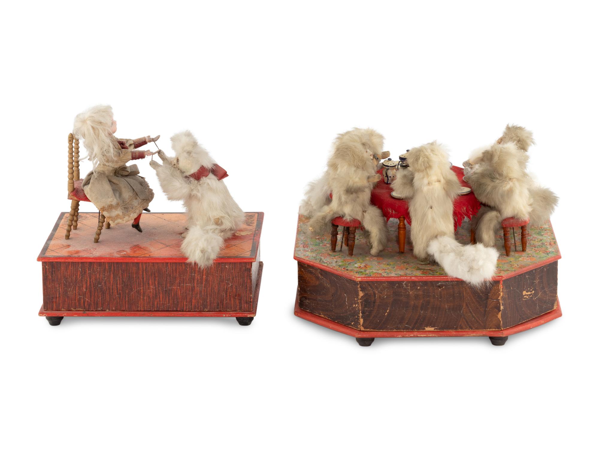 Two Cat-Themed Manivelle Automata