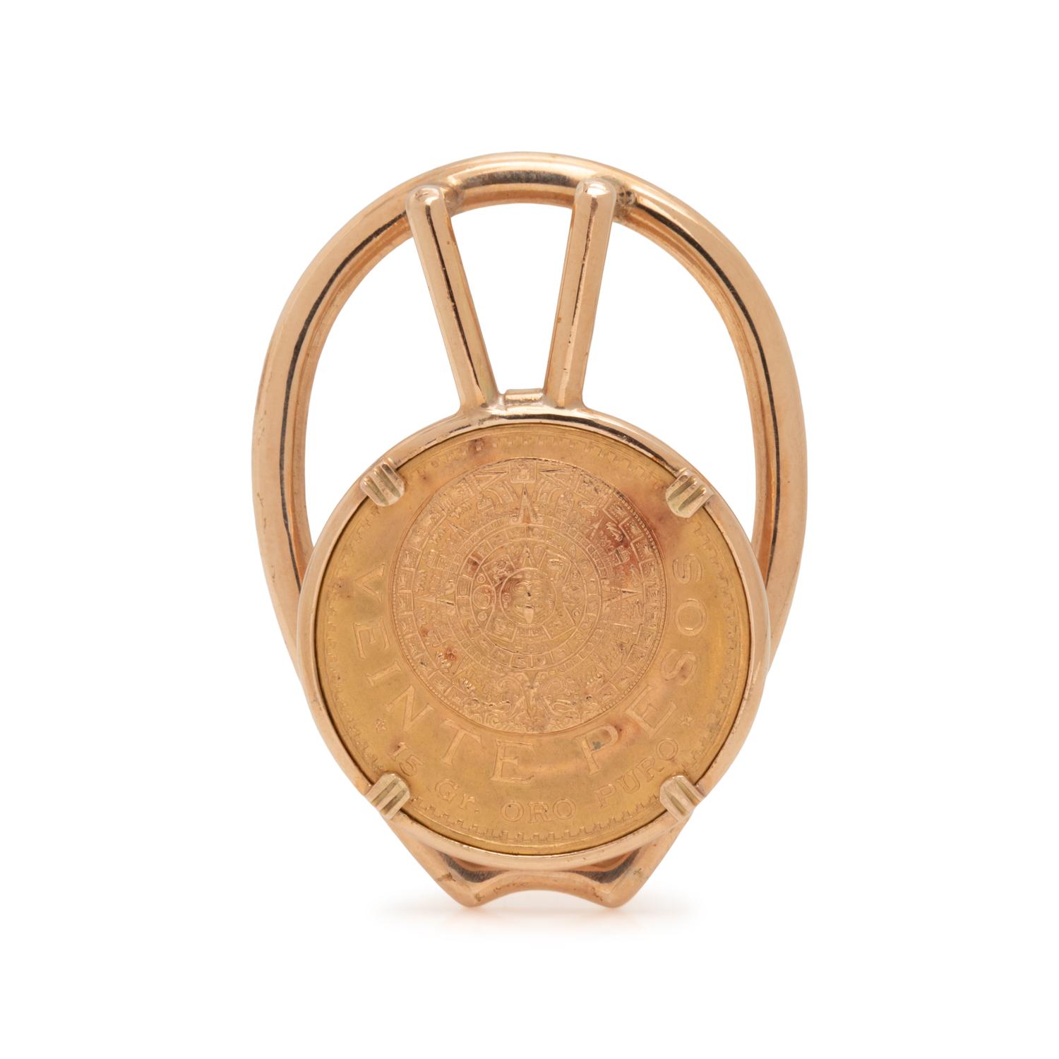 YELLOW GOLD AND COIN MONEY CLIP