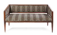 An Italian Walnut Settee Height 31 1/2 x width 59 3/8 x depth 23 3/4 inches. — 18TH CENTURY