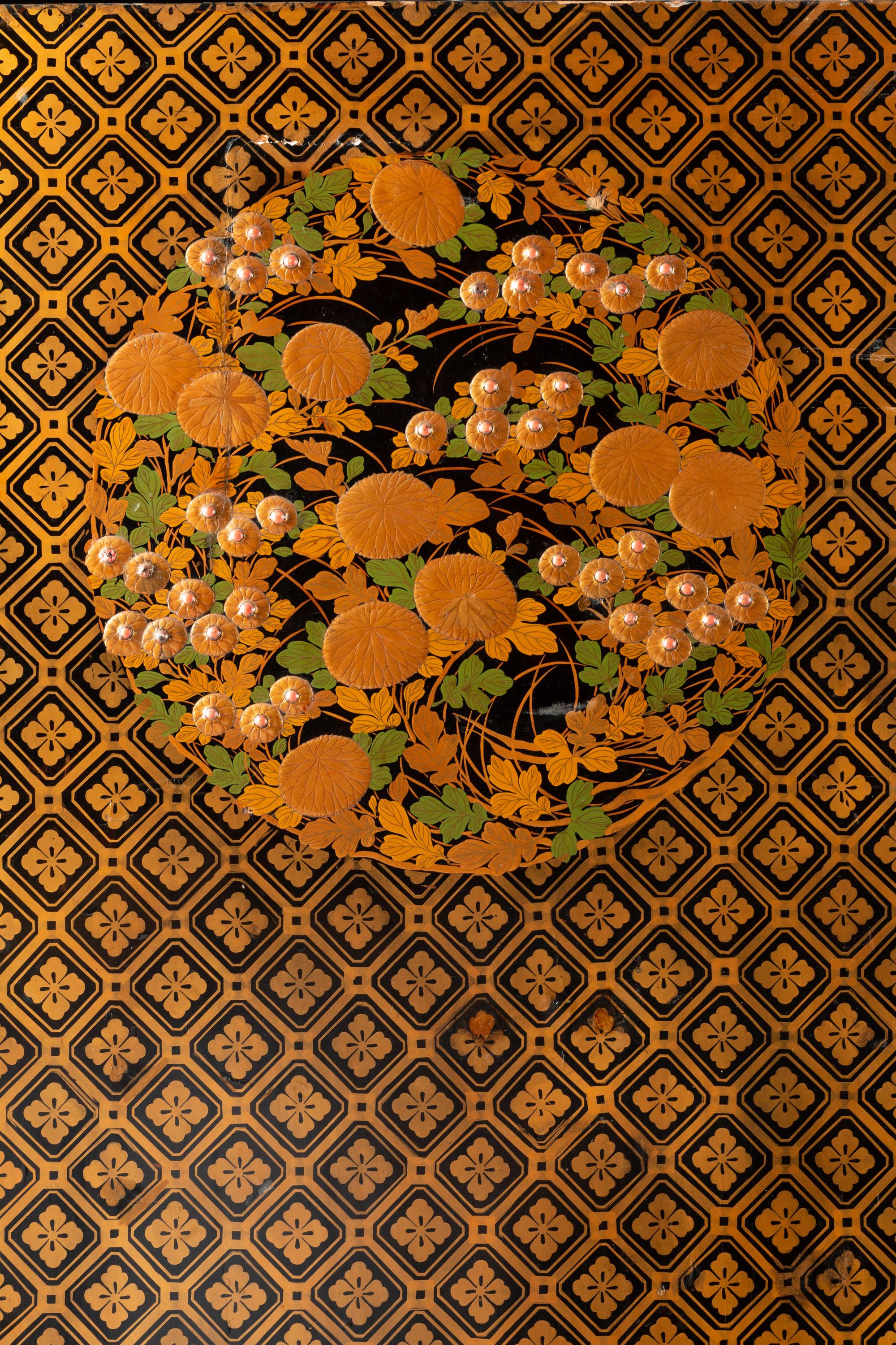 A Japanese Export Lacquer Cabinet on Stand
