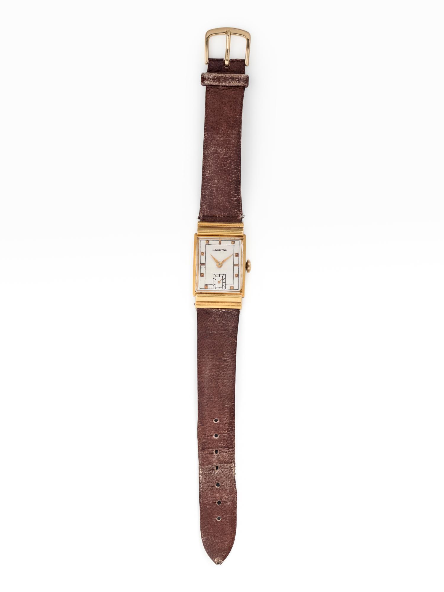 HAMILTON, VINTAGE, 18K YELLOW GOLD WRISTWATCH