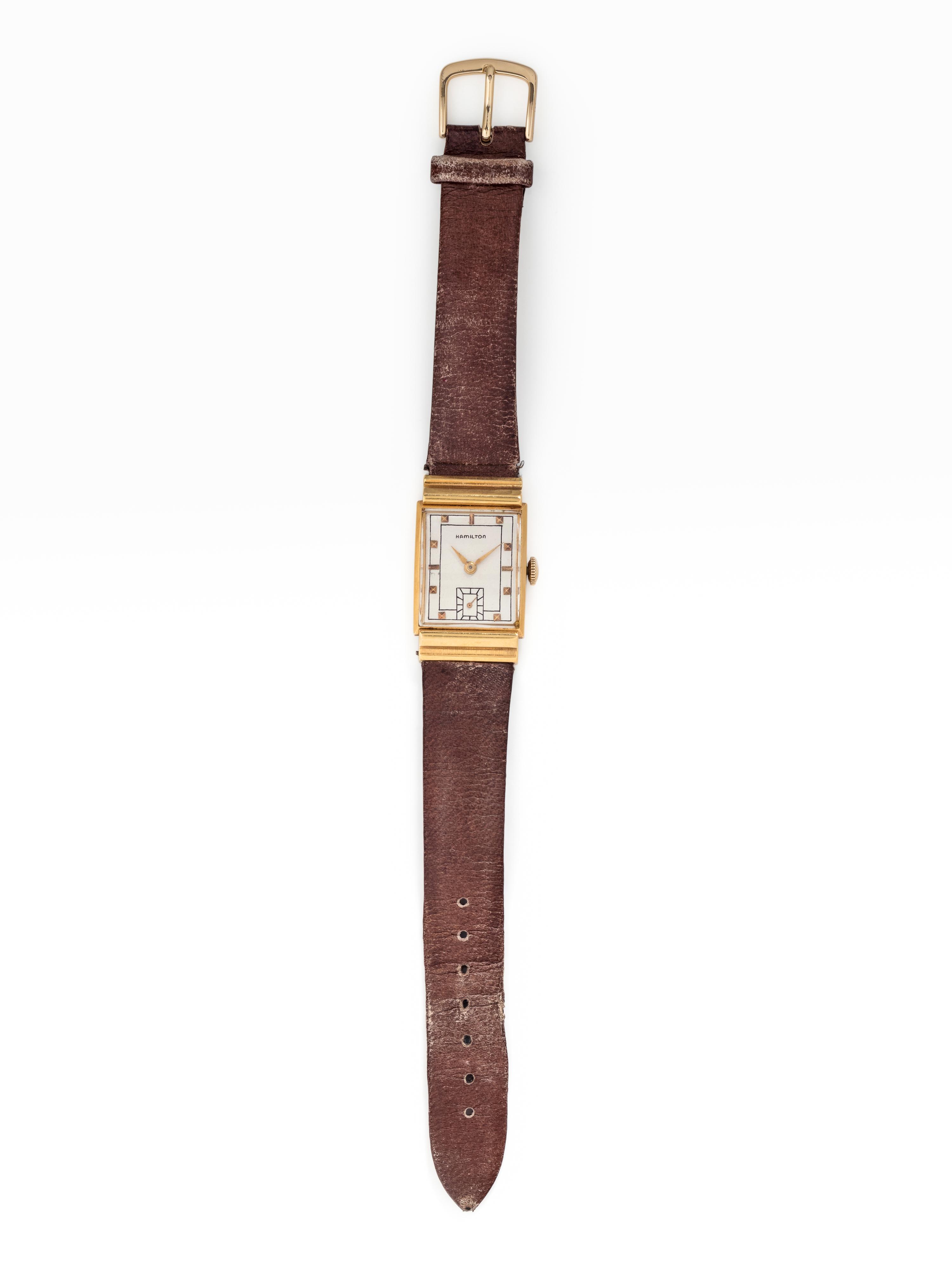 HAMILTON, VINTAGE, 18K YELLOW GOLD WRISTWATCH