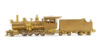 A Group of Four Brass Locomotives and Three Tenders