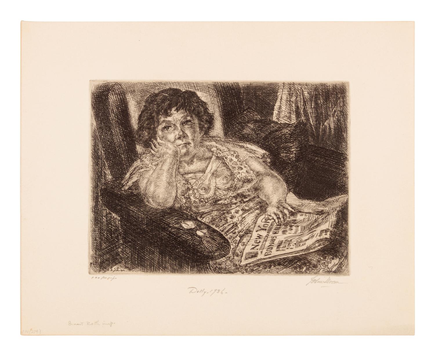 A group of four prints ( Patience; Dolly; Serenade; Woman with Etching Tray )