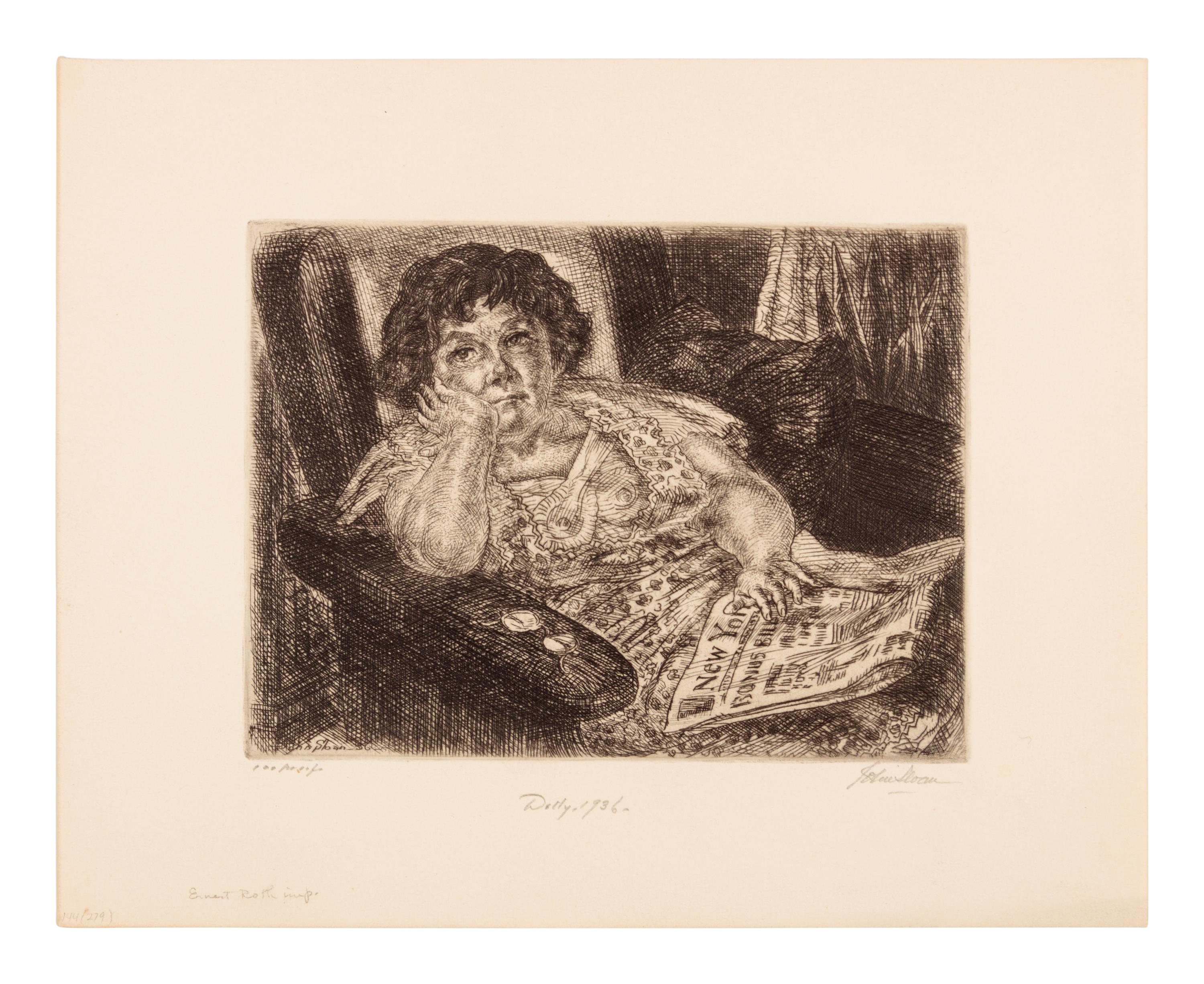 A group of four prints ( Patience; Dolly; Serenade; Woman with Etching Tray )
