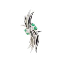 EDWARD CHIU, DIAMOND, JADE AND ENAMEL PIN