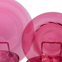 An Italian Glass Serving Bowl and a Set of Red Glass Tableware