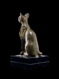 An Egyptian Bronze Seated Cat