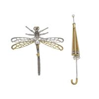 BICOLOR GOLD AND DIAMOND BROOCHES