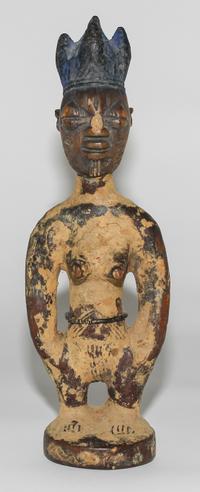 A Yoruba Wood Ibeiji Finial. Height 10 3/4 inches.