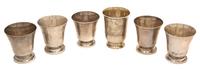 A Group of Silver Shot Glasses, , comprising: 5 by Totten-Sommer Co., Attleboro, MA, one by Royal Danish for Cartier.