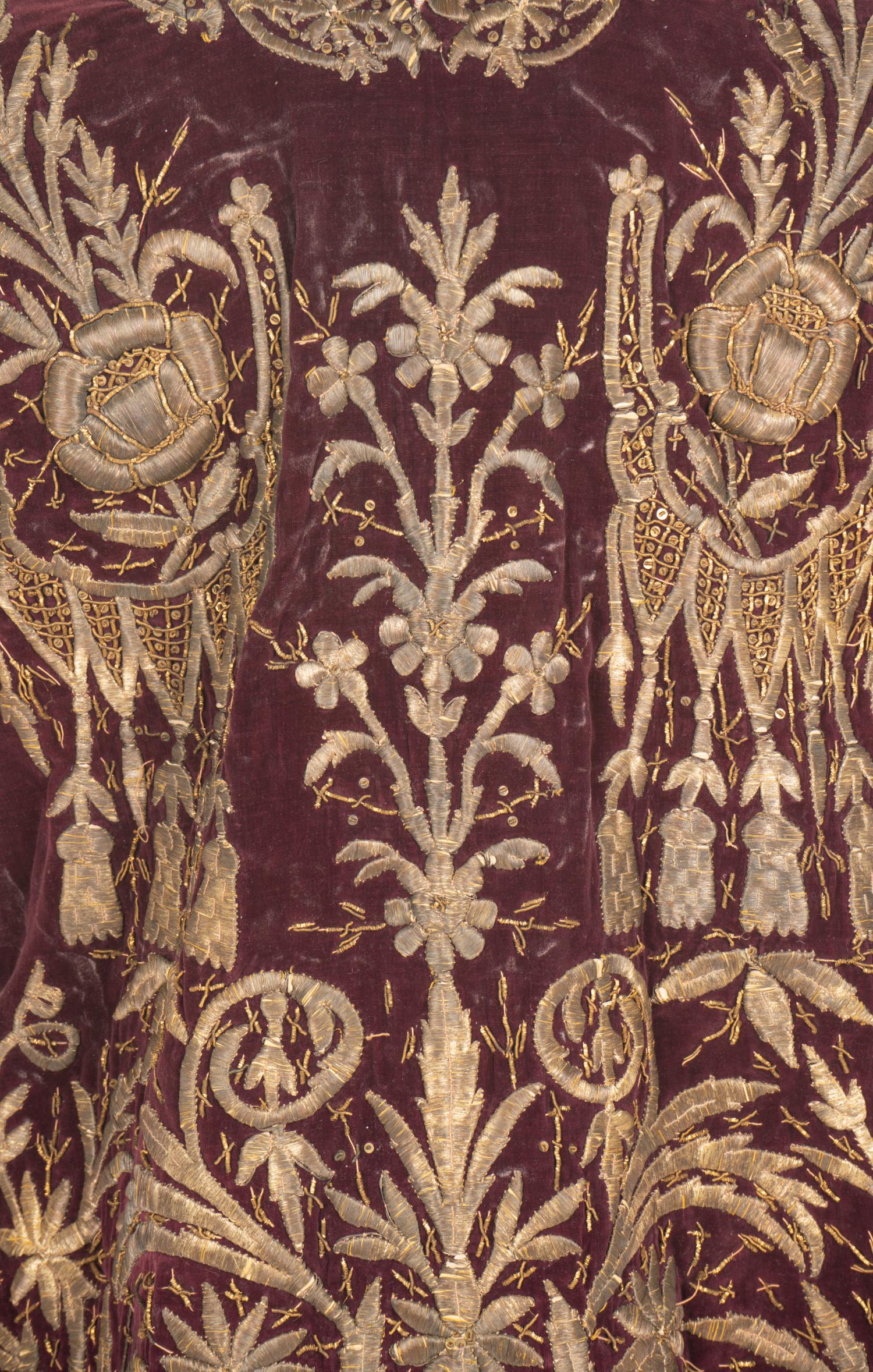 A Metallic Thread Embroidered Gown
