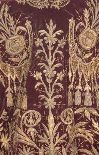 A Metallic Thread Embroidered Gown