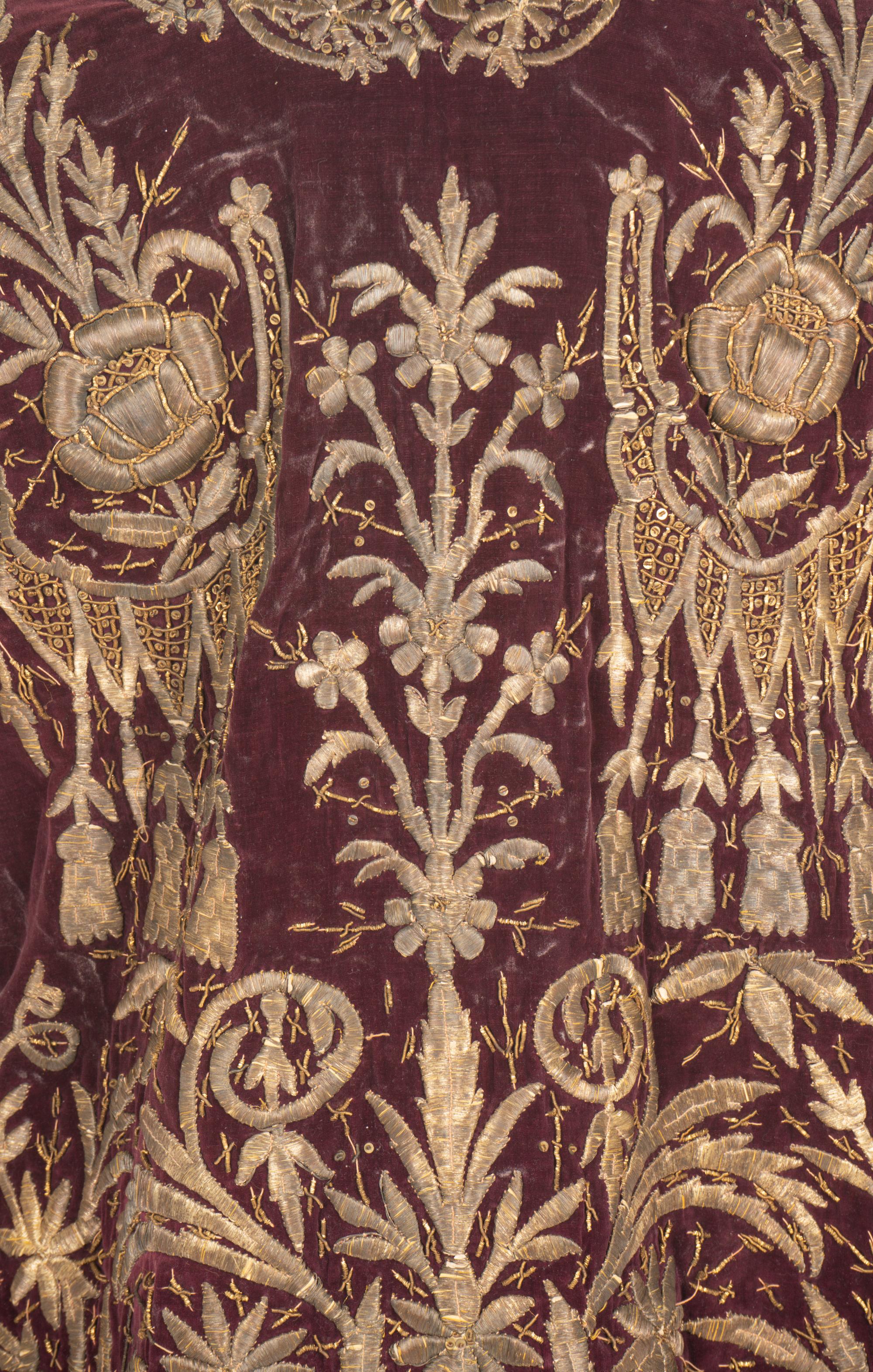 A Metallic Thread Embroidered Gown