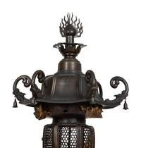 A Monumental Japanese Bronze Garden Lantern