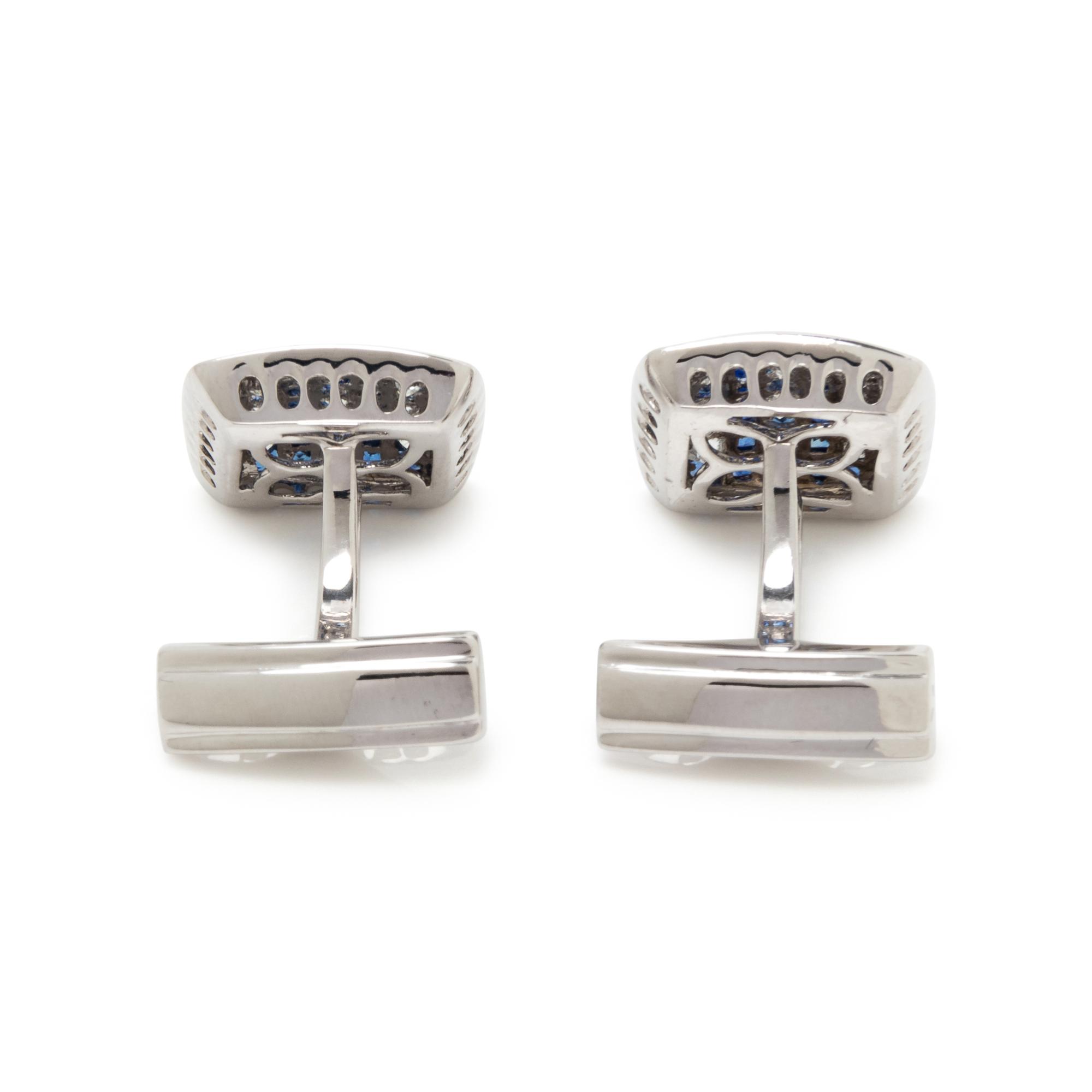 SAPPHIRE AND DIAMOND CUFFLINKS