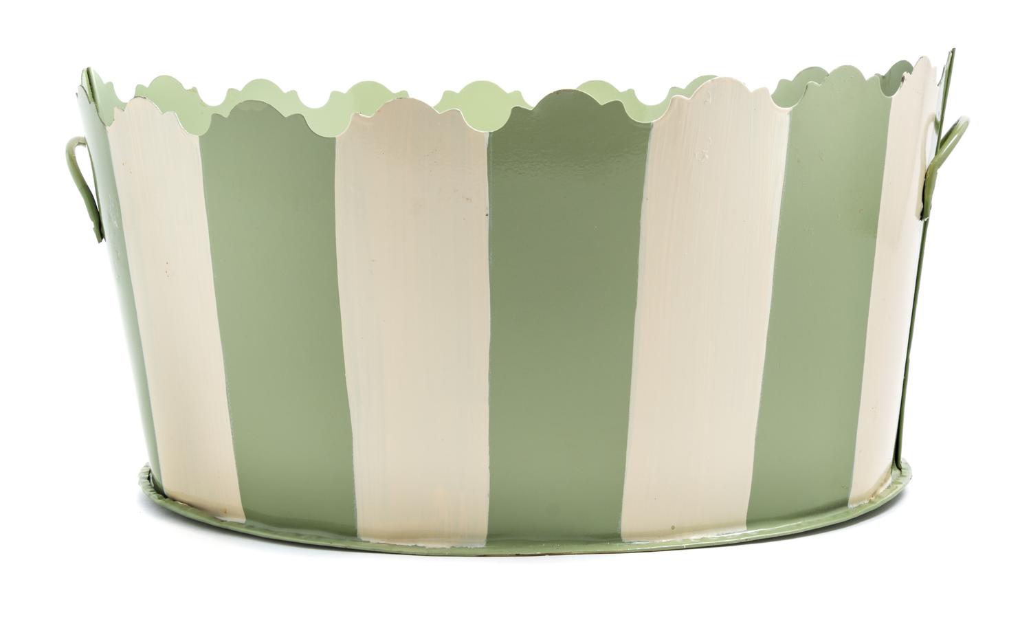 A Tole Jardiniere Width 16 1/4 inches.