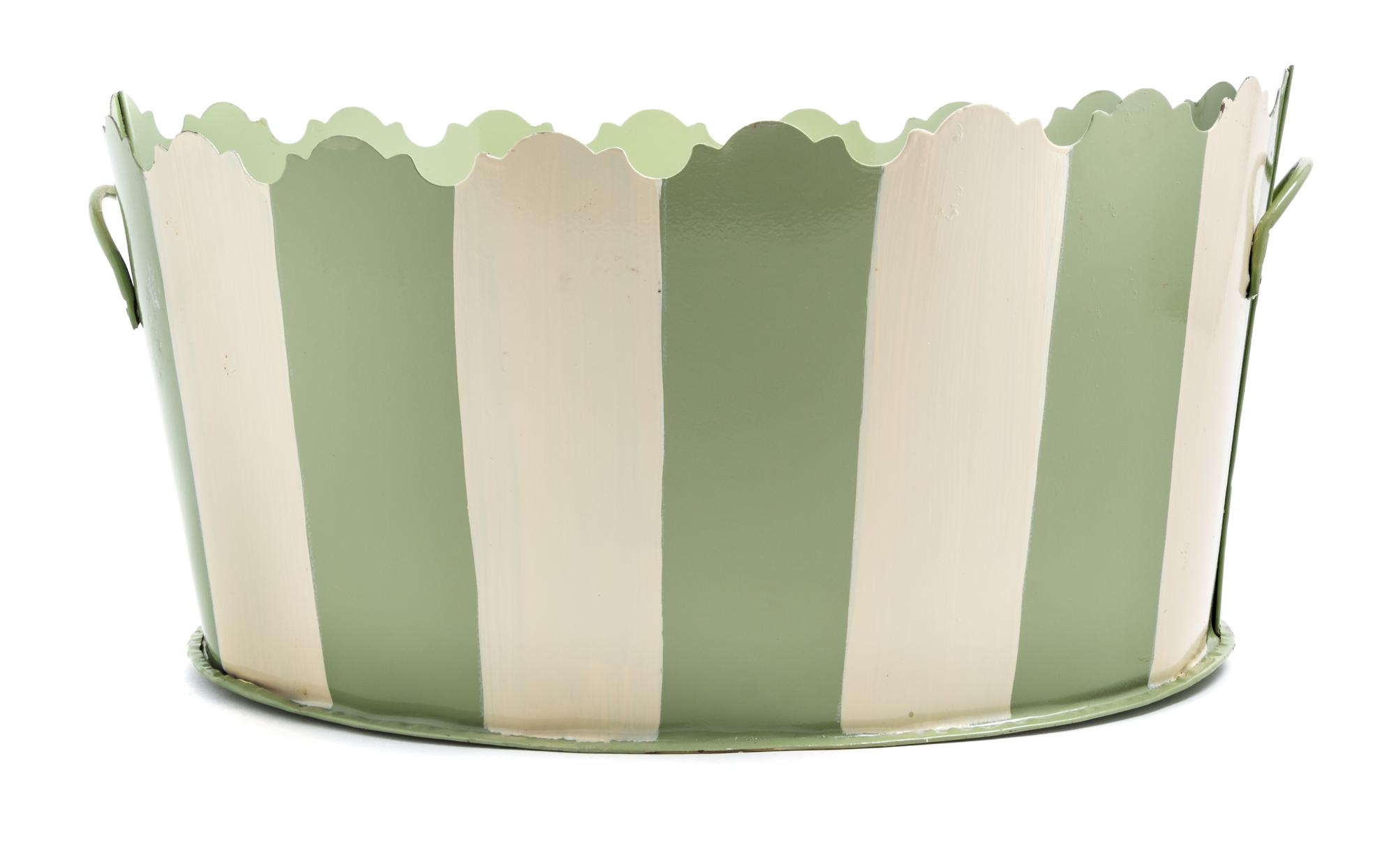 A Tole Jardiniere Width 16 1/4 inches.