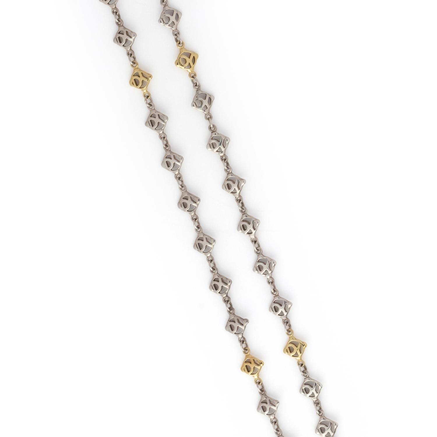 DAVID YURMAN, STERLING SILVER AND YELLOW GOLD LONGCHAIN NECKLACE