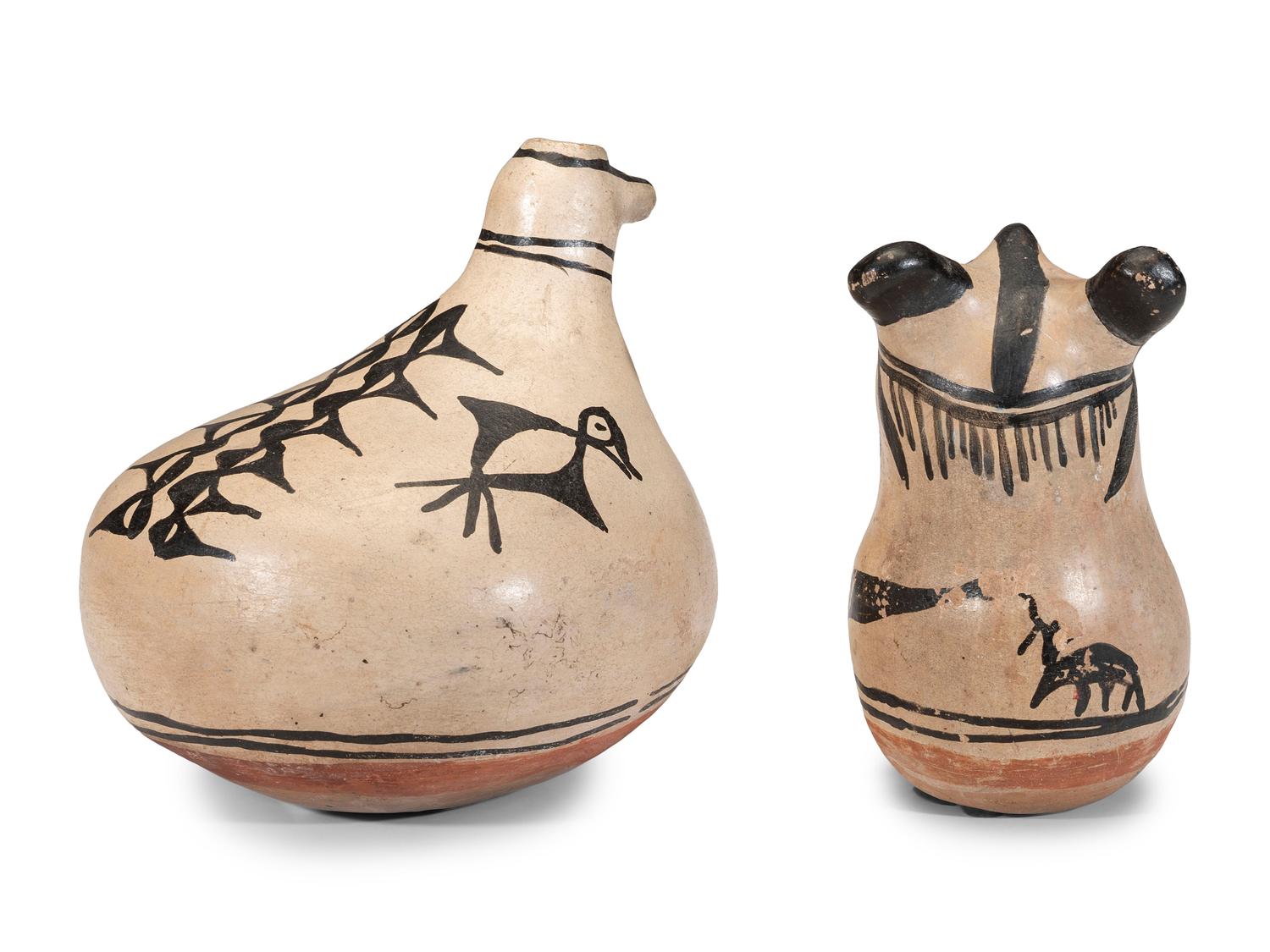 Cochiti Figural Pottery Canteens