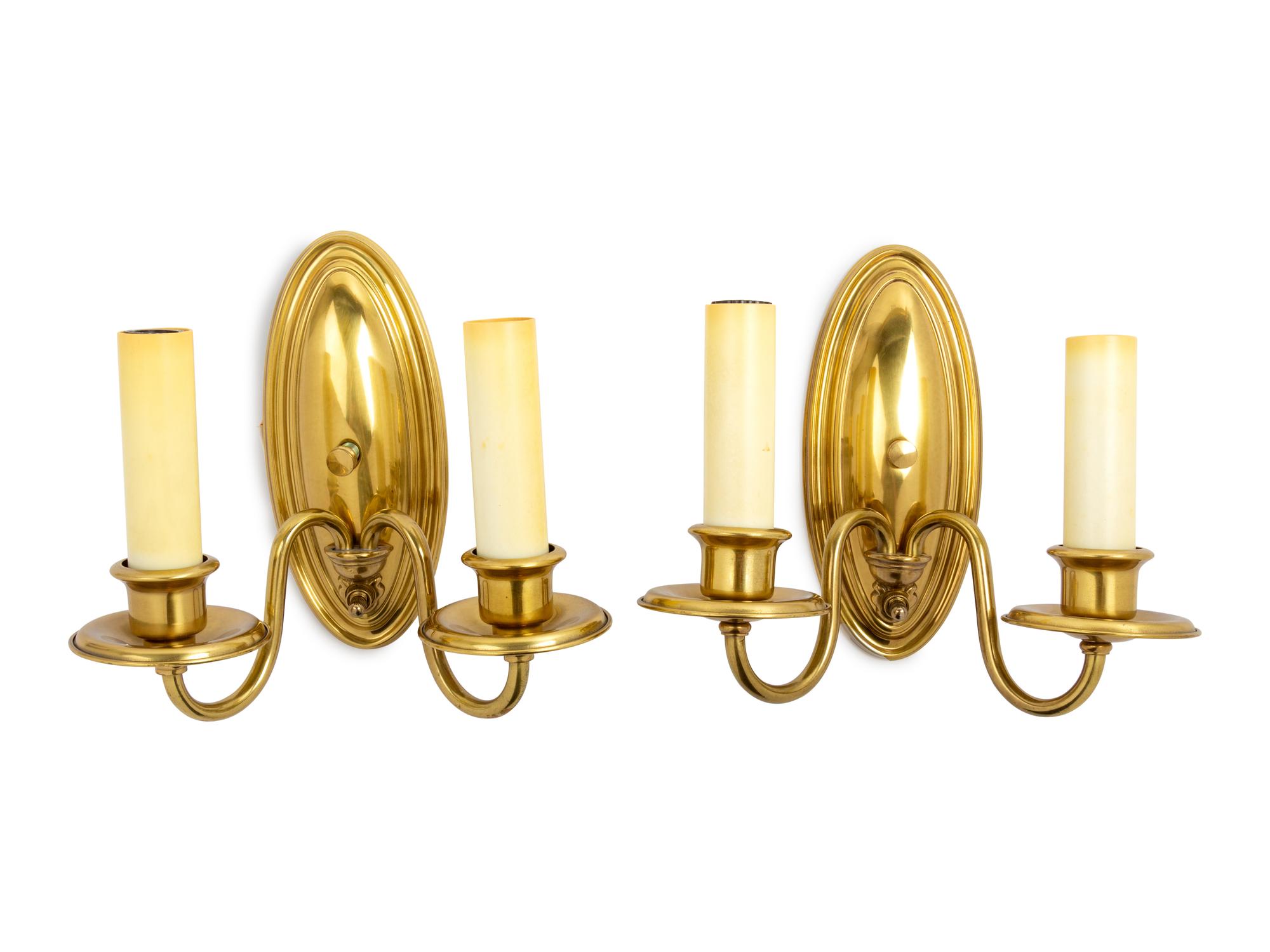 A Pair of Victorian Brass Sconces