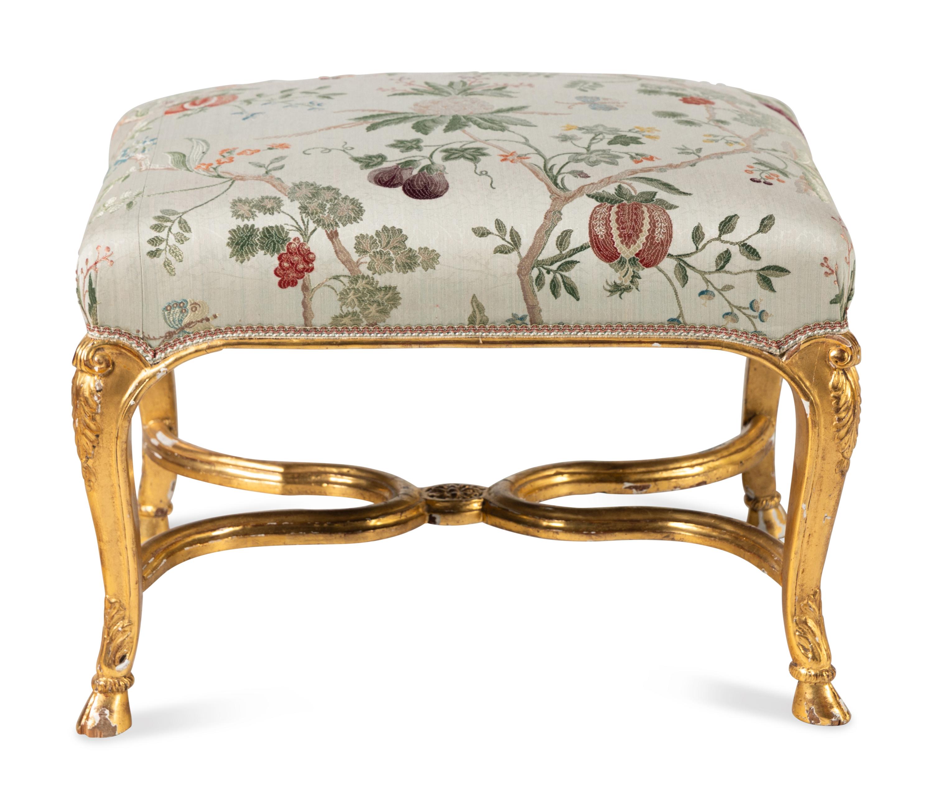 A Louis XV Style Giltwood Tabouret