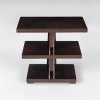 Three-Tier Art Deco Style Hardwood Side Table