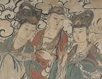 A Chinese Stucco Fresco Painting
