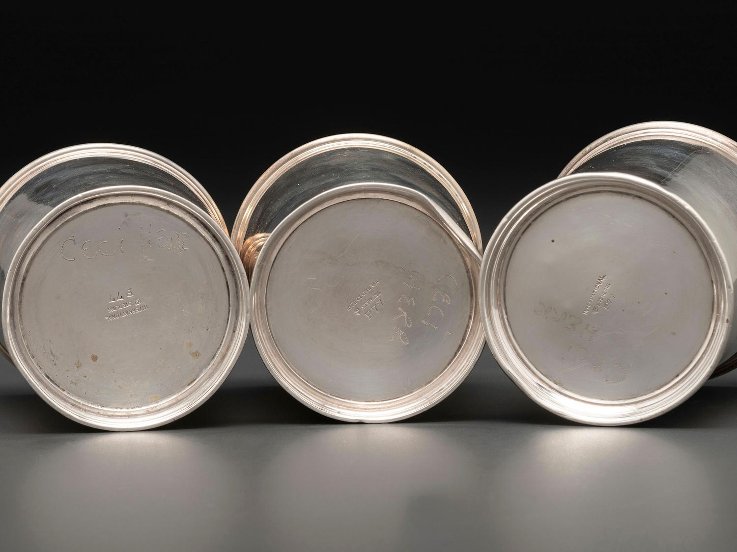 Three Silver Julep Cups