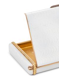 A Large Russian Enameled Silver and Guilloché Enamel Cigarette Case with Gold Accents