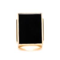COLLECTION OF YELLOW GOLD AND ONYX JEWELRY