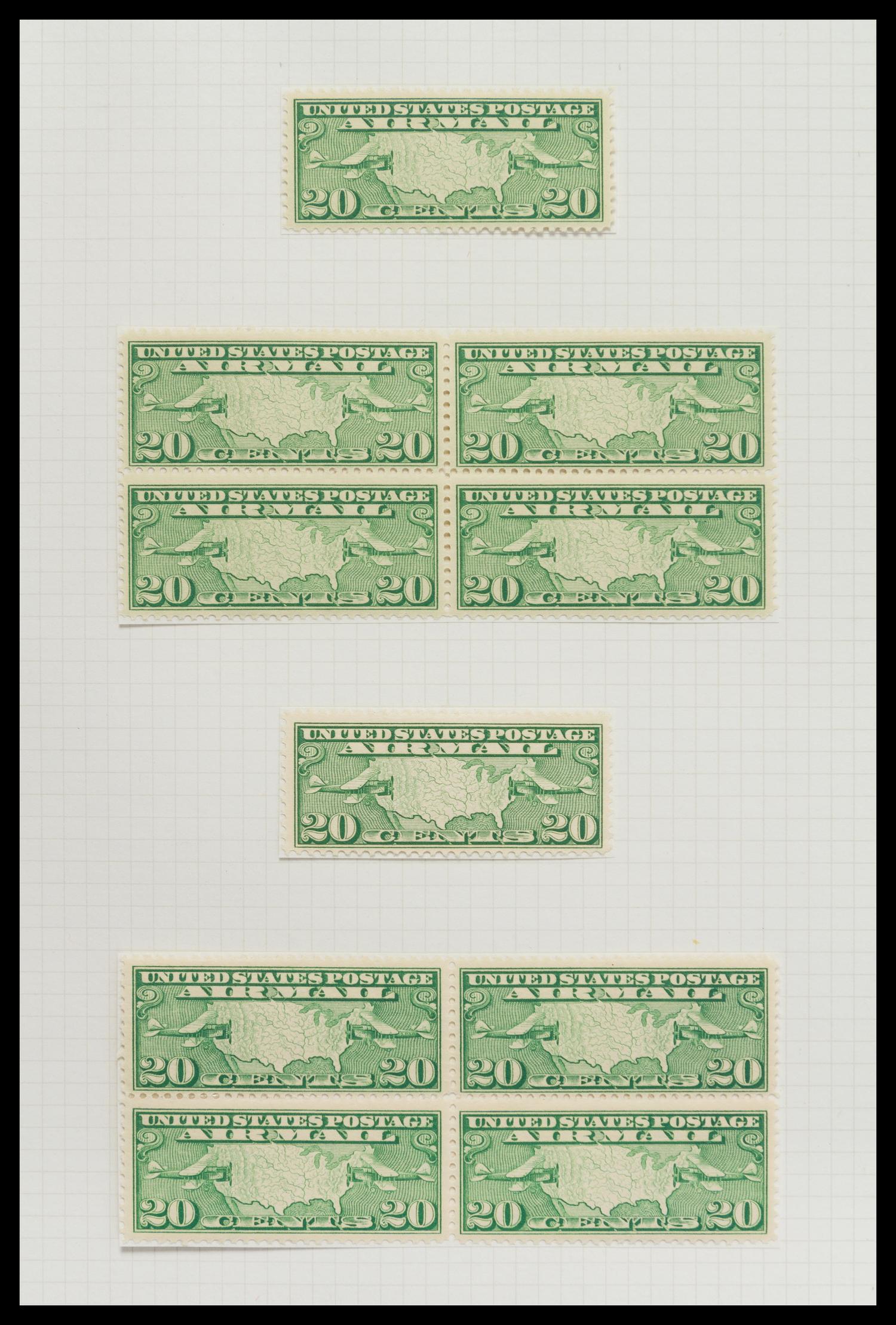 A Collection of United States Airmail Stamps — 1918-1929