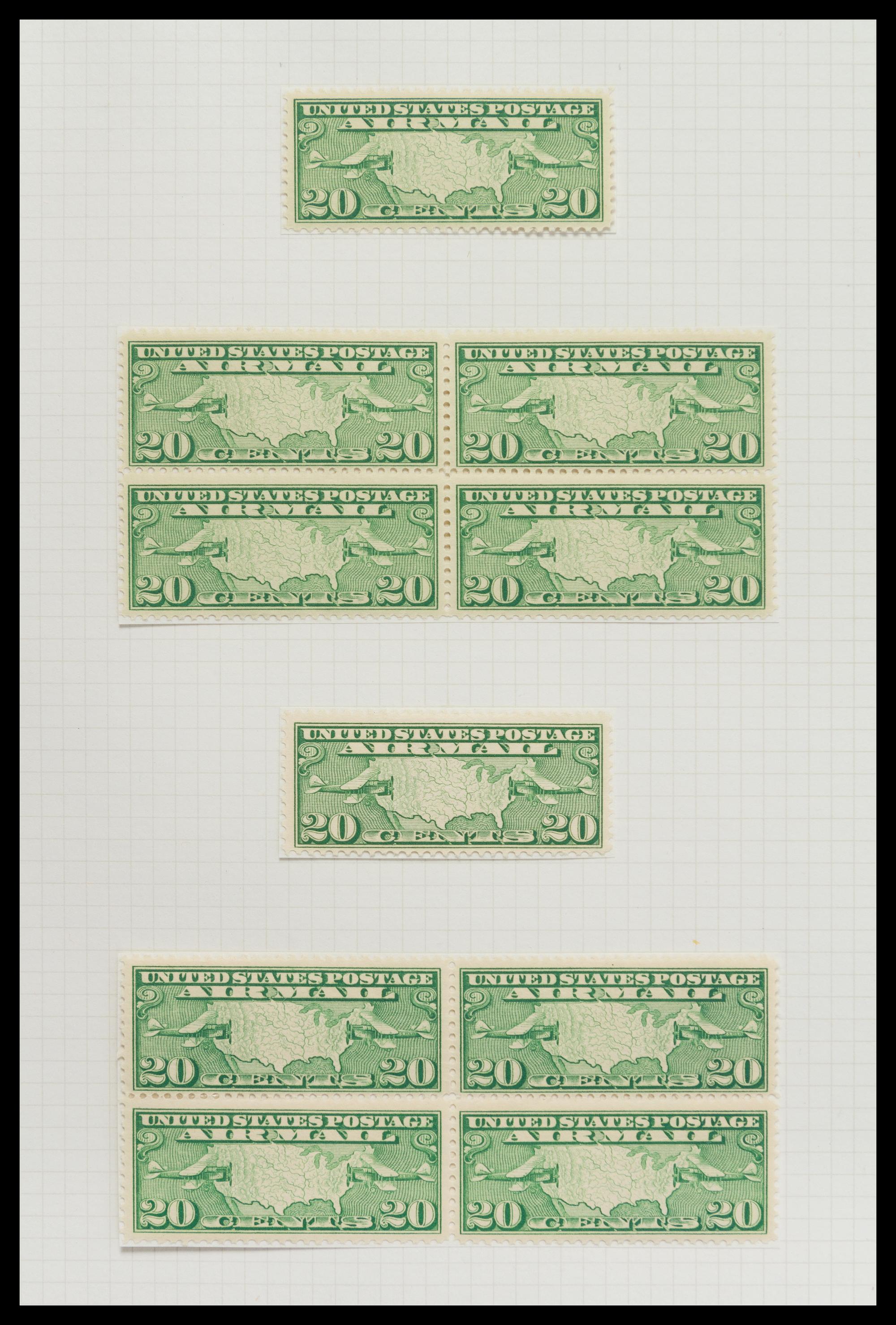 A Collection of United States Airmail Stamps — 1918-1929