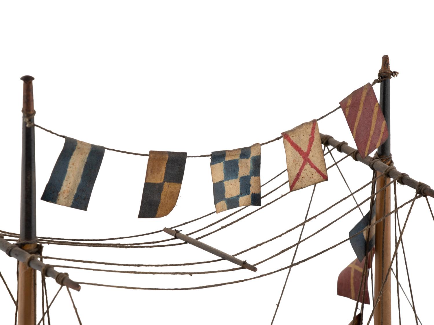 A Carved and Painted Wood Four-level Steamer Ship