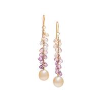 AUTORE, OMBRÉ SAPPHIRE BRIOLETTE AND SOUTH SEA CULTURED PEARL EARRINGS