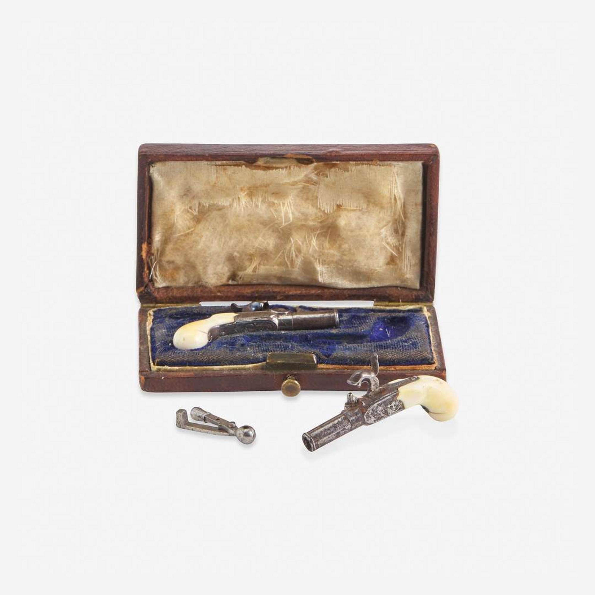 A Miniature Pair of Percussion Coat Pistols* probably French, circa 1840
