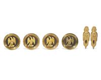 Four Classical Gilt-Brass Eagle-Decorated Drapery Tiebacks