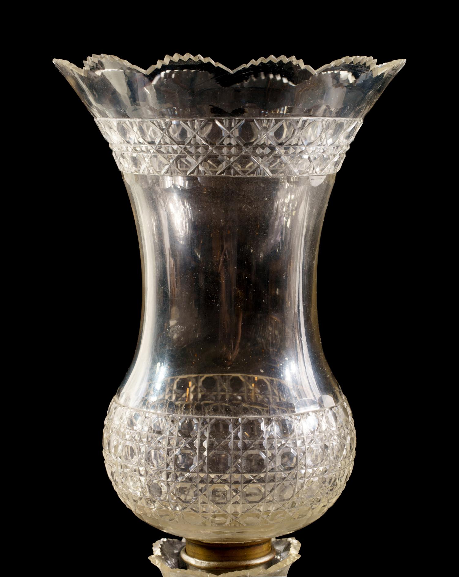 A Pair of Cut Glass Girandoles