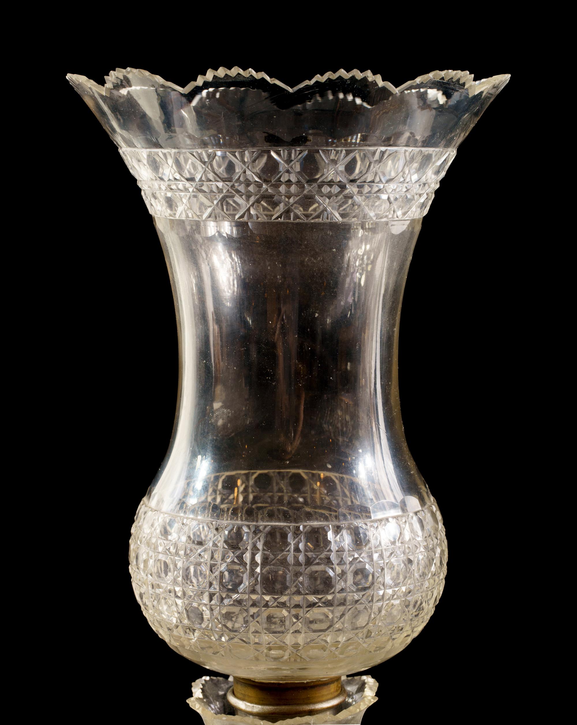 A Pair of Cut Glass Girandoles