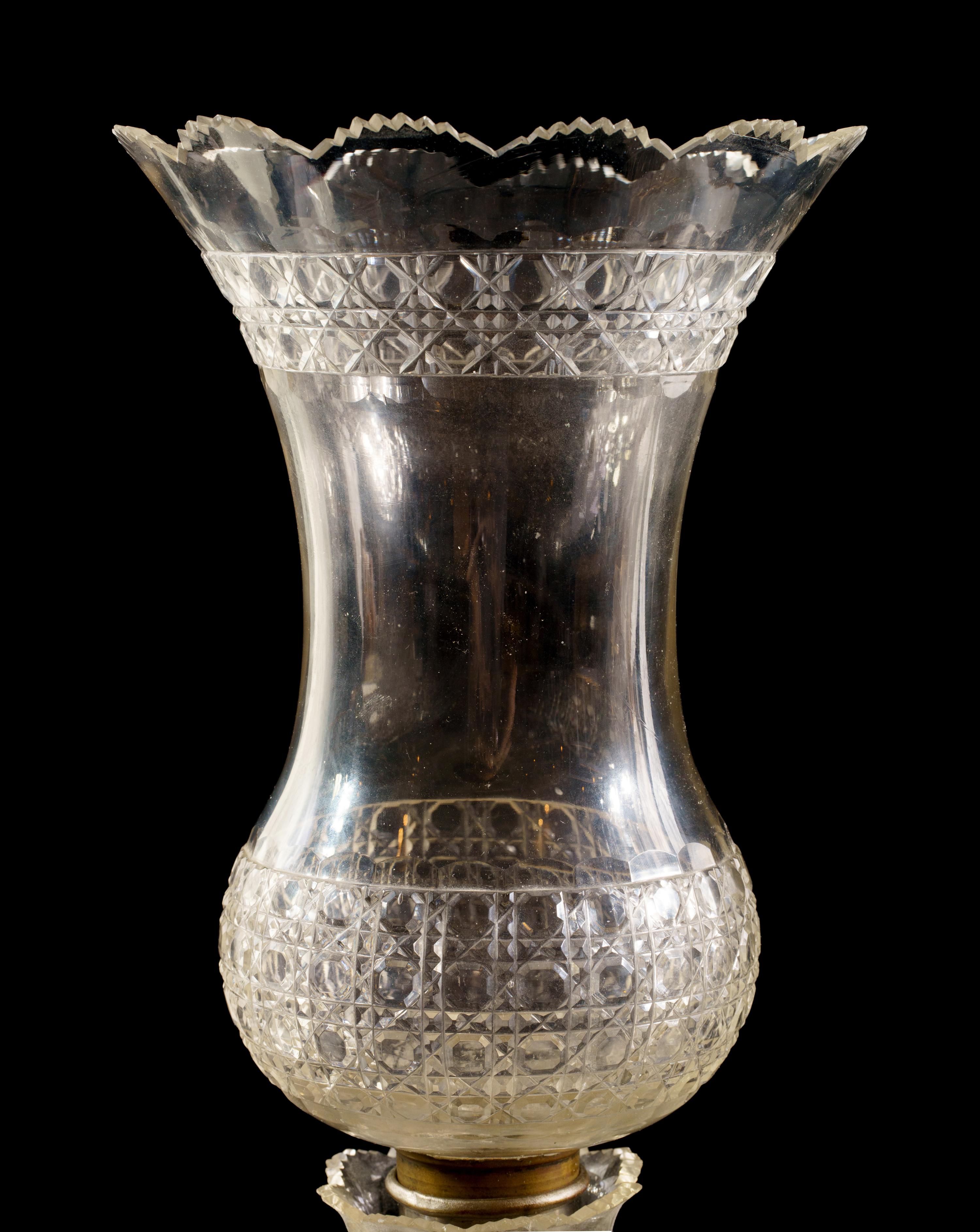A Pair of Cut Glass Girandoles