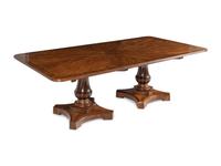 A Brass Inlaid Walnut Two-Pedestal Dining Table
