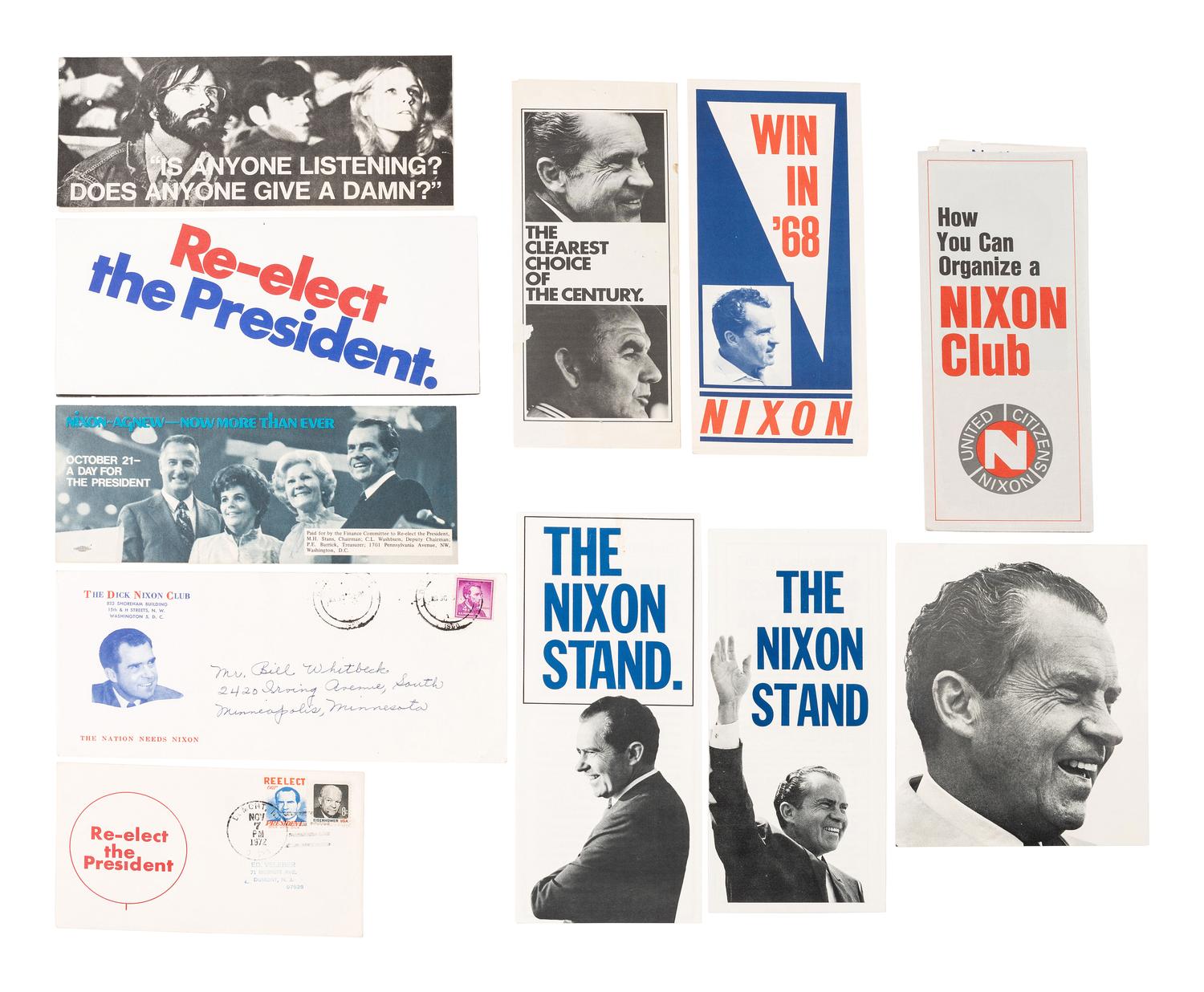 [NIXON, Richard M. (1913-1994)]. Posters, pamphlets, and ephemera from Nixon's political career.