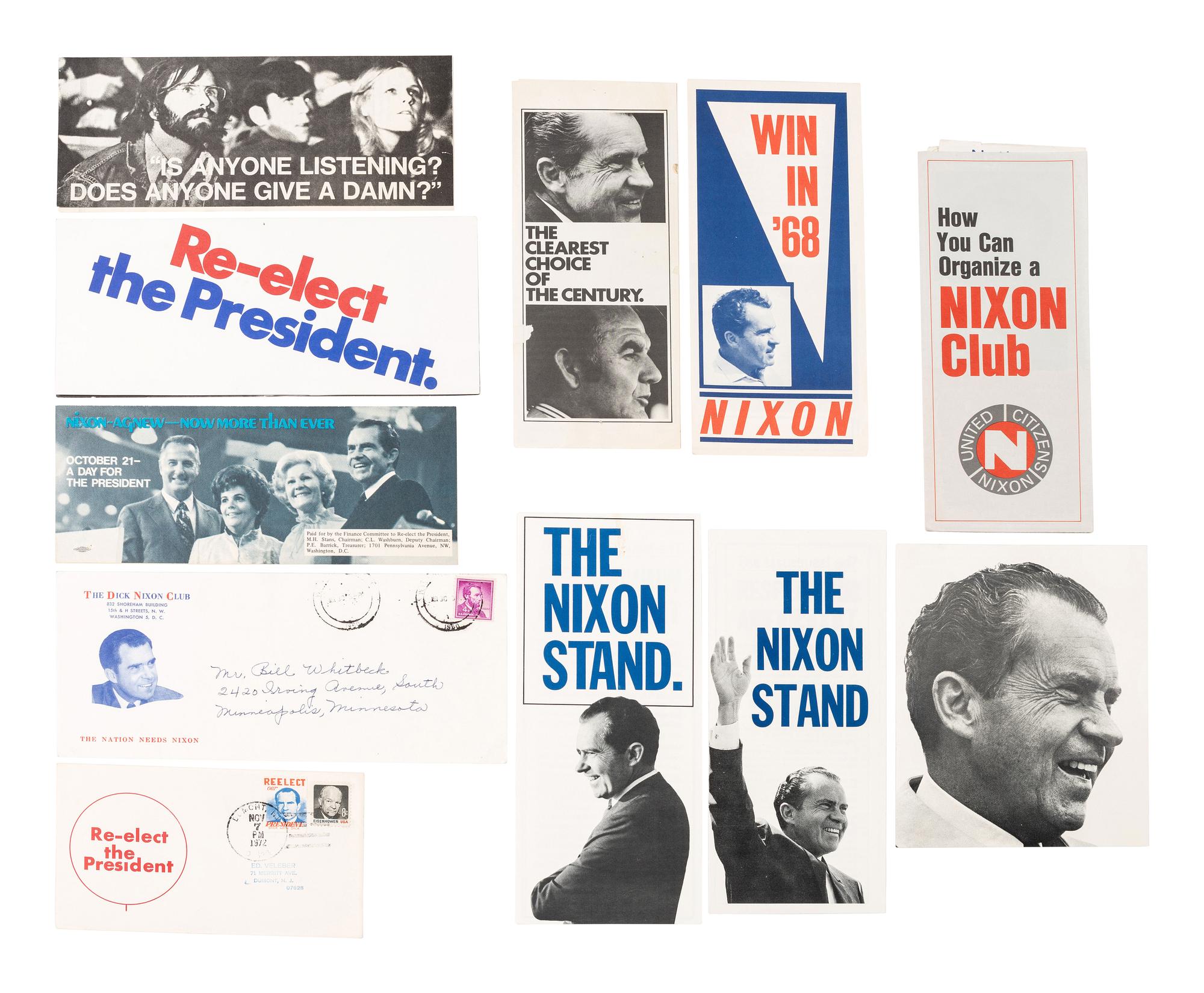 [NIXON, Richard M. (1913-1994)]. Posters, pamphlets, and ephemera from Nixon's political career.